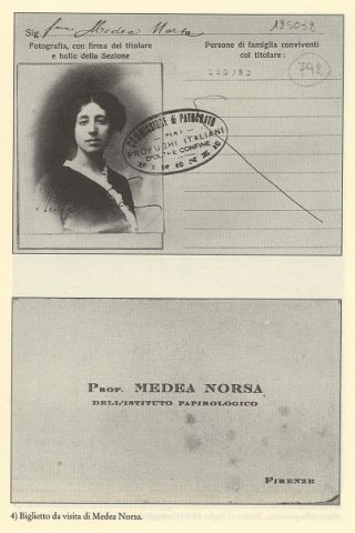 Biglietto da visita di Medea Norsa.